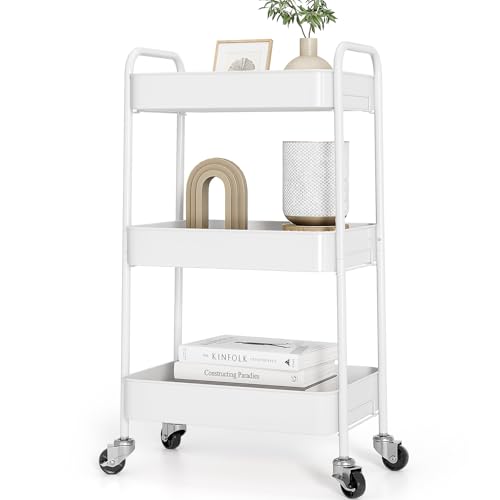 Modern TOOLF 3-Tier Rolling Cart - Metal Utility Storage
