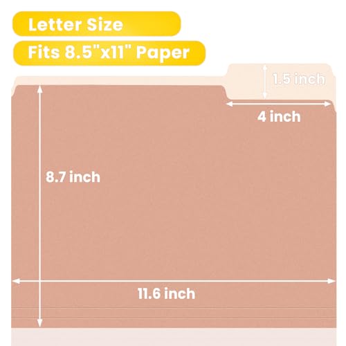 Minimalist SUNEE File Folders, 18 Pack Manilla Folders Essentials