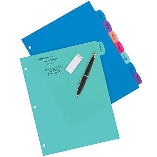 Classic Avery Write & Erase Dividers for 3 Ring Binders, 8 for Daily Use