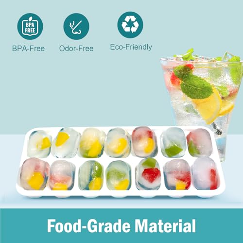 Classic 3 Pack Ice Cube Trays with Lid for Freezer,