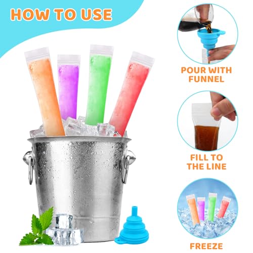 refined 300 Disposable Ice Popsicle Mold Bags Comes Kit