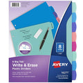 Classic Avery Write & Erase Dividers for 3 Ring Binders, 8 for Daily Use